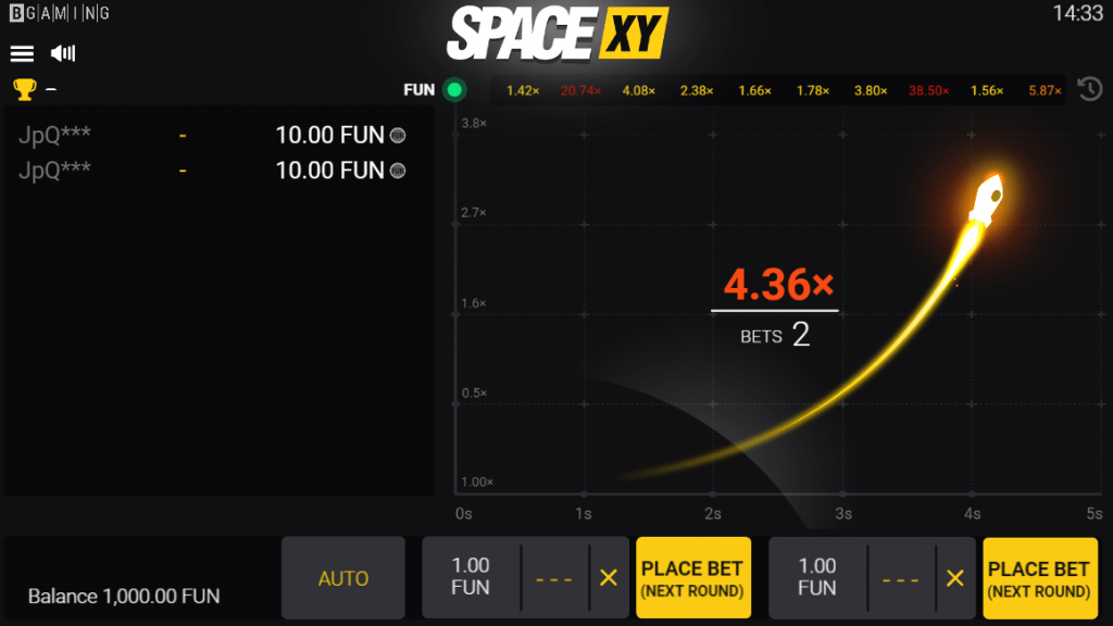 Similar game to Aviator - SpaceXY.