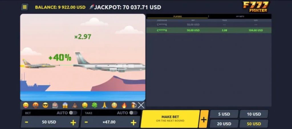 Play f777 fighter bet game.